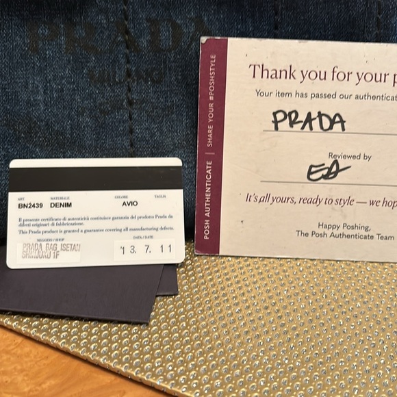 PRADA Canapa Denim Tote $675 - Picture 12 of 16